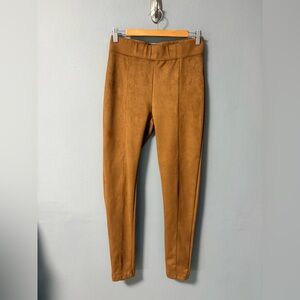 Stoosh Brown Faux Suede Pull On Leggings. Size Small